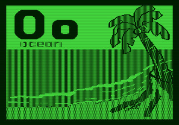 Charlie Brown's ABC's for Apple II - The ocean scene for "O".