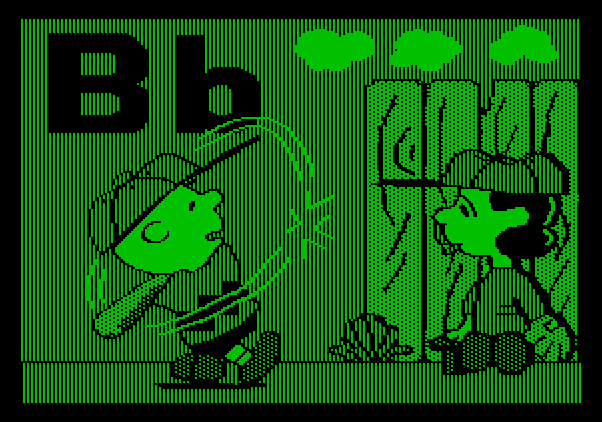 Charlie Brown's ABC's Apple II Screenshot: Time for some baseball...