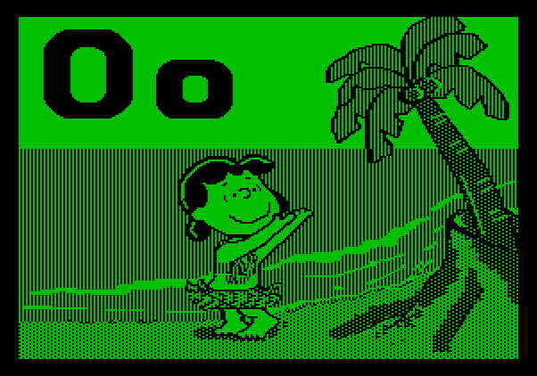 Charlie Brown's ABC's Apple II Screenshot: The ocean animation.