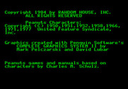 Charlie Brown's ABC's for Apple II - Copyright information.