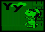 Charlie Brown's ABC's for Apple II - Snoopy demonstrates the yo-yo.