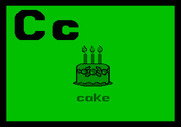 Charlie Brown's ABC's for Apple II - "C" is for cake.