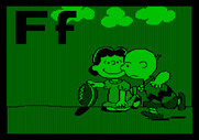 Charlie Brown's ABC's for Apple II - Charlie Brown attempts to kick the football...