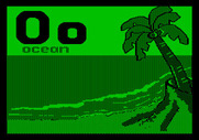 Charlie Brown's ABC's for Apple II - The ocean scene for "O".