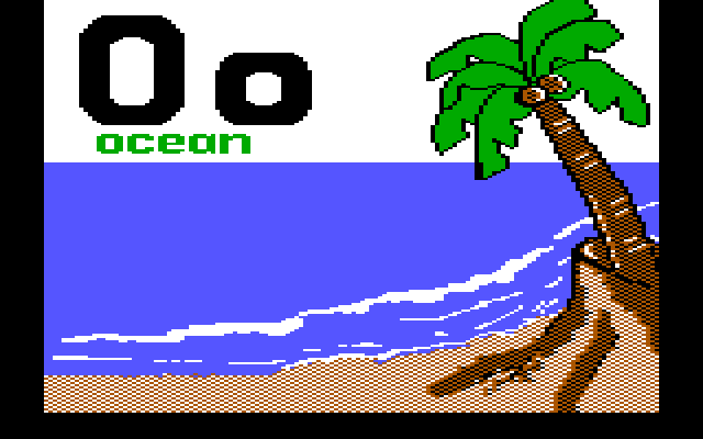 Charlie Brown's ABC's IBM PC/Compatibles Screenshot: "O" is for ocean.