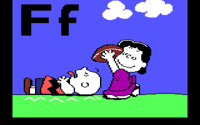 Charlie Brown's ABC's IBM PC/Compatibles Screenshot: Charlie Brown fails to kick the football again...