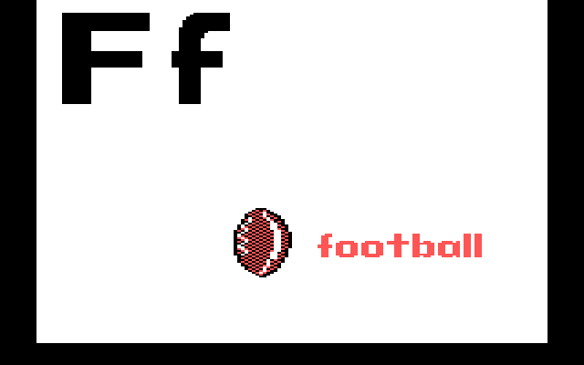 Charlie Brown's ABC's IBM PC/Compatibles Screenshot: "F" is for football.