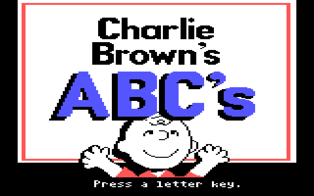 Charlie Brown's ABC's IBM PC/Compatibles Screenshot: Title screen.