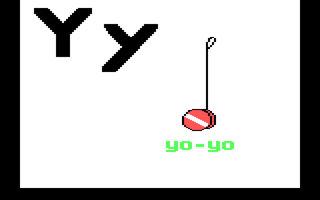 Charlie Brown's ABC's IBM PC/Compatibles Screenshot: "Y" is for yo-yo.