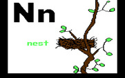 Charlie Brown's ABC's for IBM PC/Compatibles - "N" is for nest.