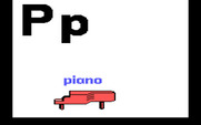 Charlie Brown's ABC's for IBM PC/Compatibles - "P" is for piano.