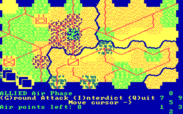 Operation Market Garden: Drive on Arnhem, September 1944 IBM PC/Compatibles Screenshot: Map view.