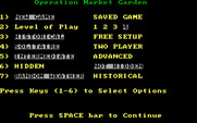 Operation Market Garden: Drive on Arnhem, September 1944 for IBM PC/Compatibles - The main menu.