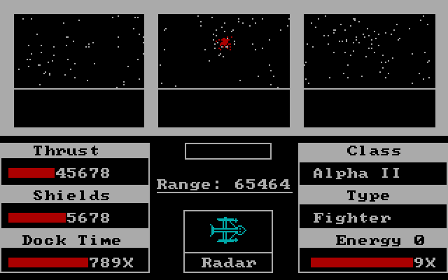 Orbital Defender IBM PC/Compatibles Screenshot: Alpha II Fighter destroyed!