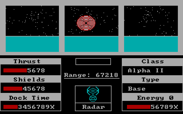 Orbital Defender IBM PC/Compatibles Screenshot: I'm hit again!