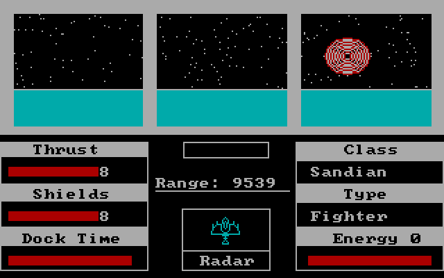 Orbital Defender IBM PC/Compatibles Screenshot: Under attack!