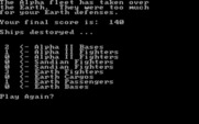 Orbital Defender for IBM PC/Compatibles - Game over.
