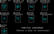 Orbital Defender for IBM PC/Compatibles - Title screen.