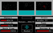 Orbital Defender for IBM PC/Compatibles - Firing at an enemy...