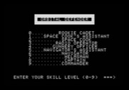 Orbital Defender for Apple II - Select a skill level.