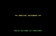 Orbital Defender for Commodore 64 - Title screen.