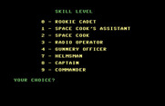 Orbital Defender for Commodore 64 - Select a skill level.