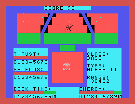 Orbital Defender TI-99/4A Screenshot: I've been hit!