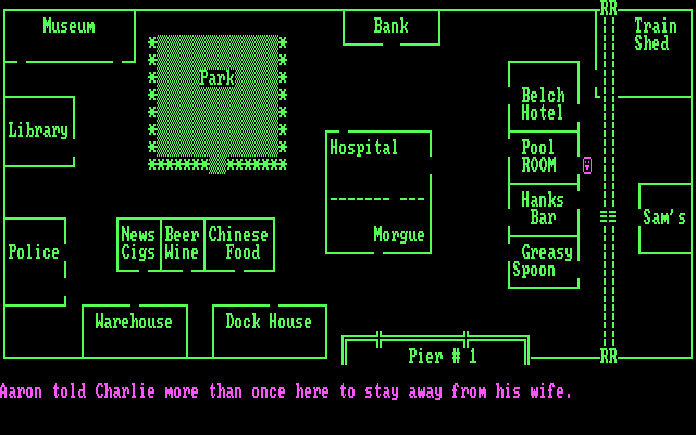 Sam Spade Game, The IBM PC/Compatibles Screenshot: Hmm, could this be a clue?