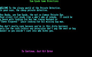 Sam Spade Game, The for IBM PC/Compatibles - Game directions.