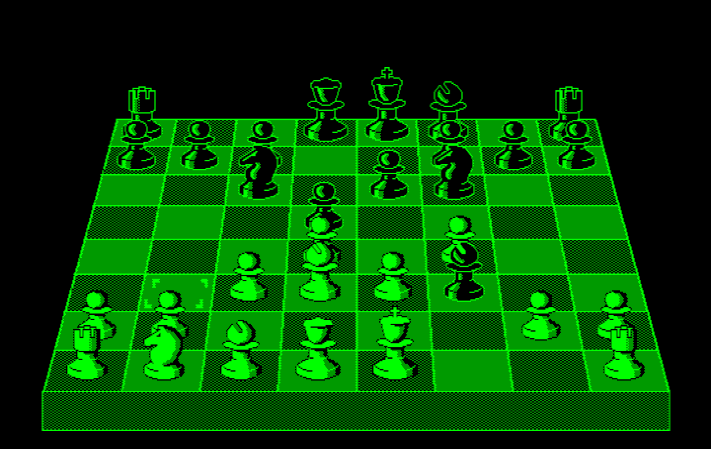 Chess IBM PC/Compatibles Screenshot: The game can optionally be played with a 3D view.