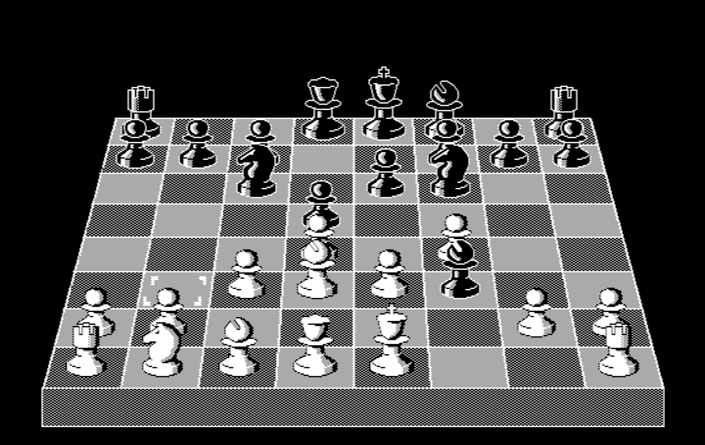 Chess IBM PC/Compatibles Screenshot: The game can optionally be played with a 3D view.