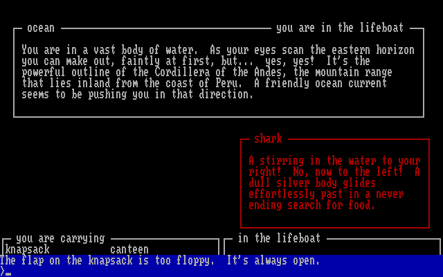 Inca IBM PC/Compatibles Screenshot: Watch out for that shark!