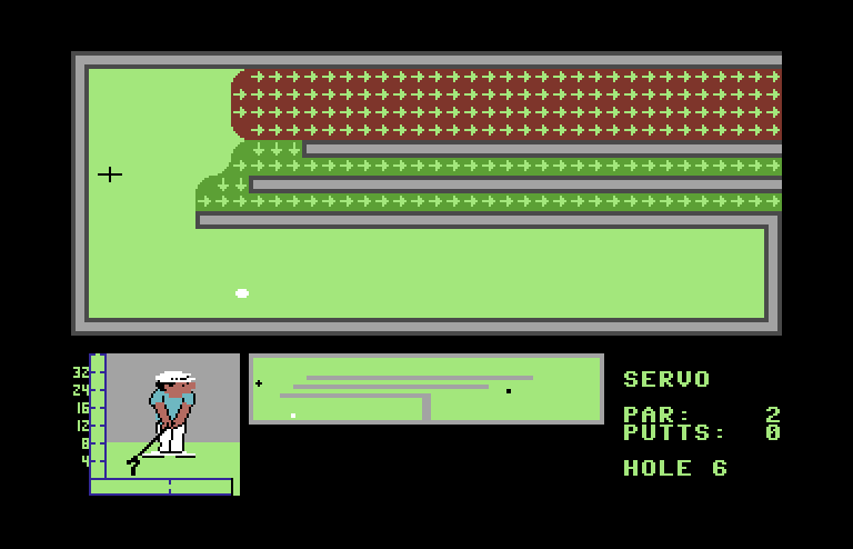 Mini-Putt Commodore 64 Screenshot: Some narrow paths...