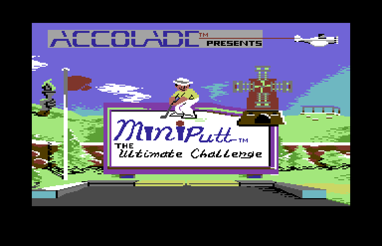 Mini-Putt Commodore 64 Screenshot: Title screen.