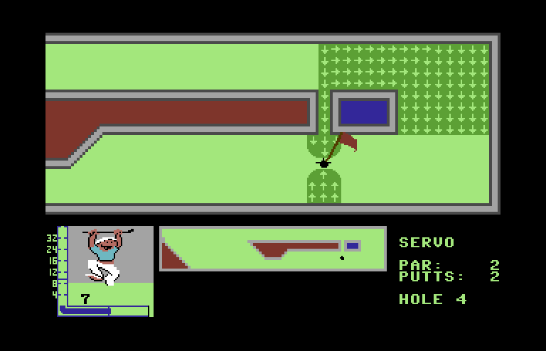 Mini-Putt Commodore 64 Screenshot: Success!