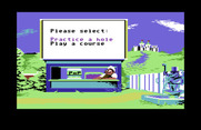 Mini-Putt for Commodore 64 - The main menu.