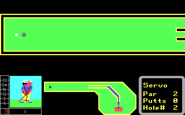 Mini-Putt IBM PC/Compatibles Screenshot: This hole is easy if you can hit straight...