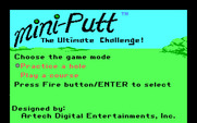 Mini-Putt for IBM PC/Compatibles - The main menu.