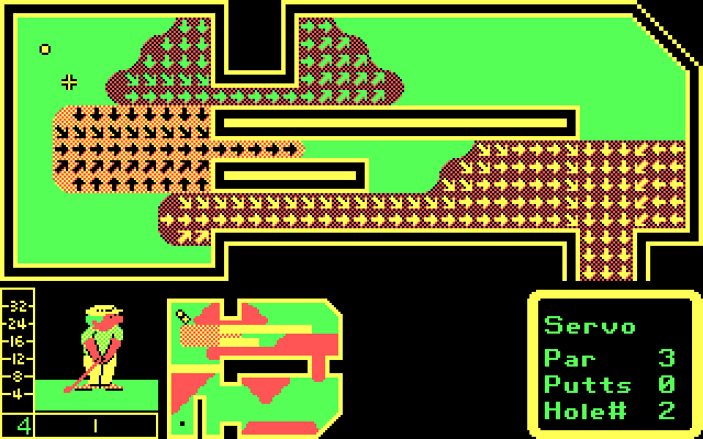 Mini-Putt IBM PC/Compatibles Screenshot: Can you hit the ball around these walls?