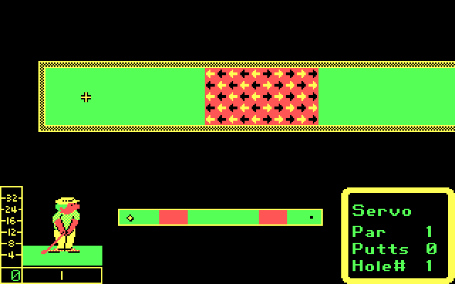 Mini-Putt IBM PC/Compatibles Screenshot: Starting out on an easy hole.