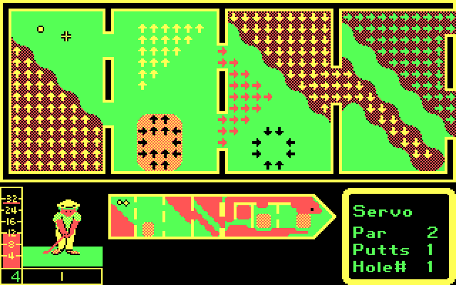 Mini-Putt IBM PC/Compatibles Screenshot: The challenging course is challenging.