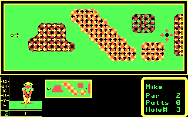 Mini-Putt IBM PC/Compatibles Screenshot: Short hole, but tricky.