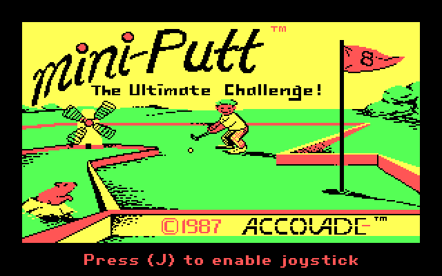 Mini-Putt IBM PC/Compatibles Screenshot: Title screen.