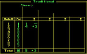 Mini-Putt for IBM PC/Compatibles - The scorecard.