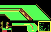 Mini-Putt for IBM PC/Compatibles - The ball ricochets down a path.