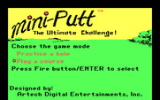 Mini-Putt for IBM PC/Compatibles - The main menu.