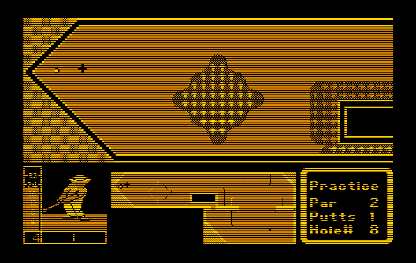 Mini-Putt IBM PC/Compatibles Screenshot: Each hole has a different shape.