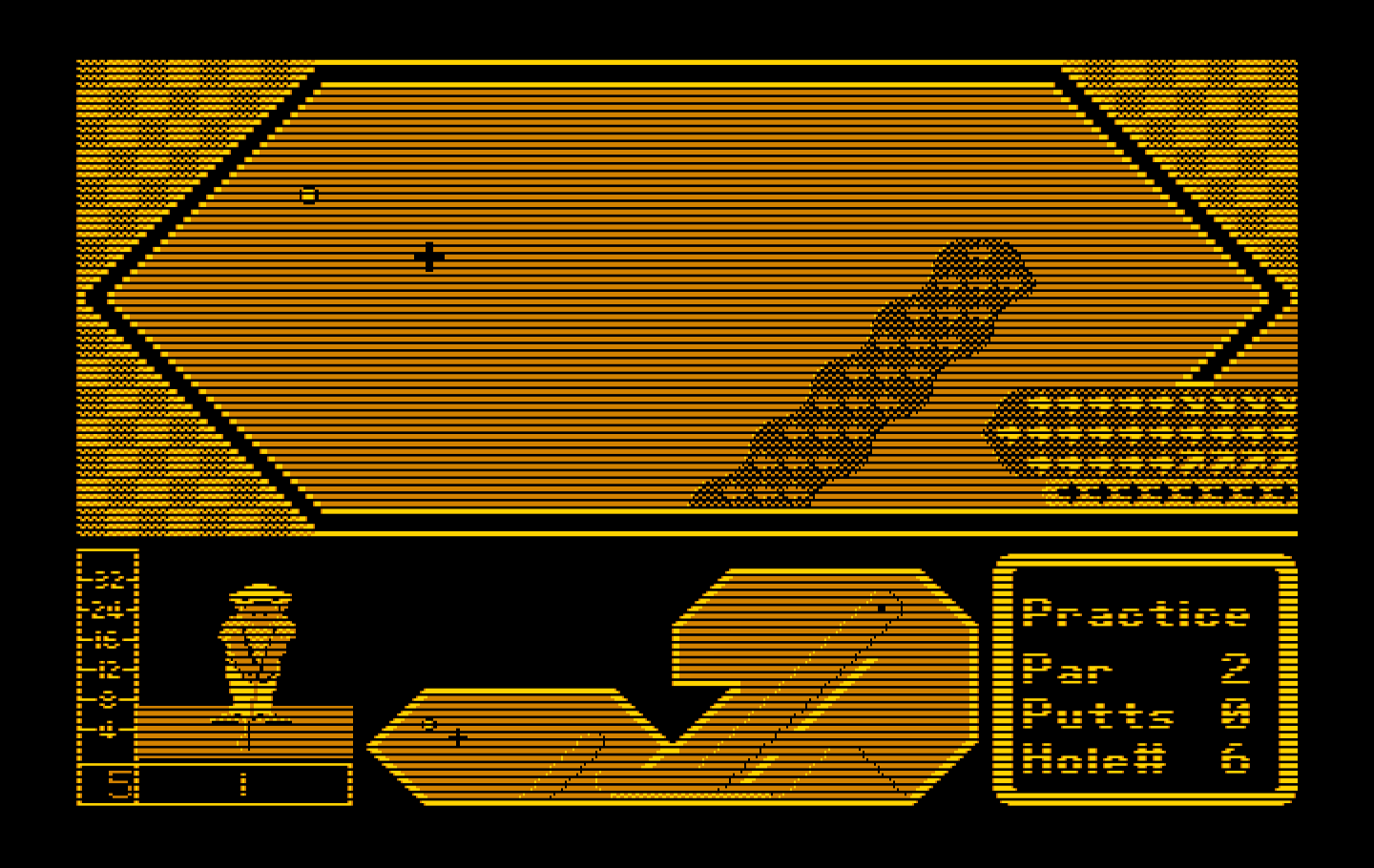 Mini-Putt IBM PC/Compatibles Screenshot: Teeing off...