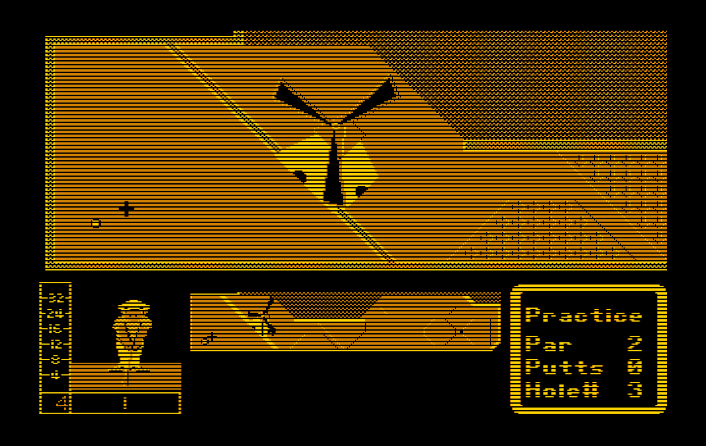 Mini-Putt IBM PC/Compatibles Screenshot: A classic windmill.