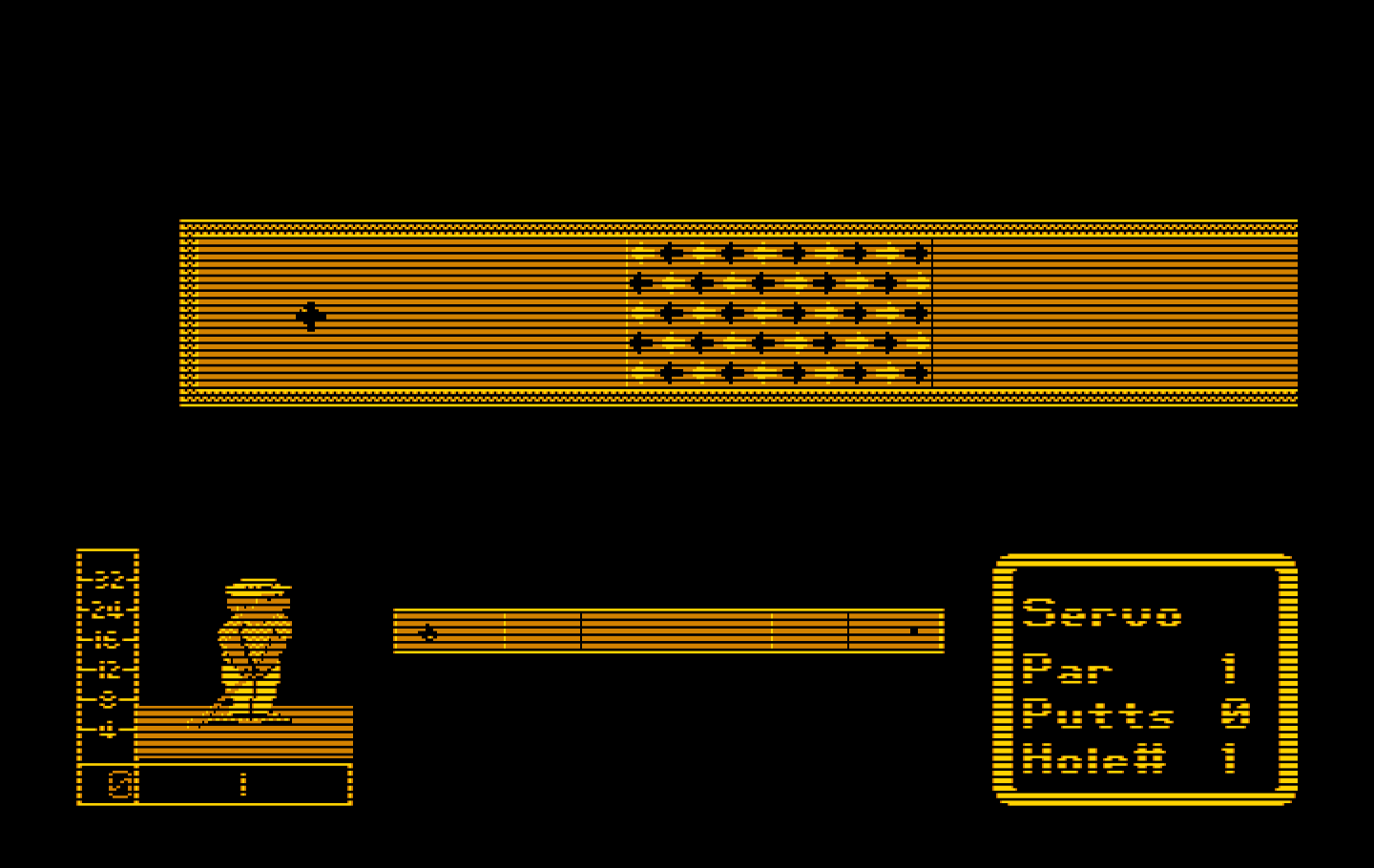 Mini-Putt IBM PC/Compatibles Screenshot: The first hole is easy.